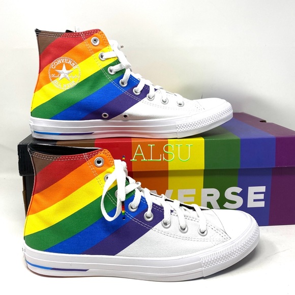 Converse Ctas High Pride White University Red Men's Size 10.5 167758C - Picture 2 of 8